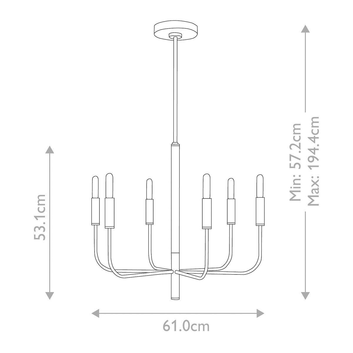 KRONLEUCHTER Generation Lighting (Feiss) 53,1/61 cm  - Schwarz, Design, Textil/Metall (53,1/61cm) - Elstead Lighting