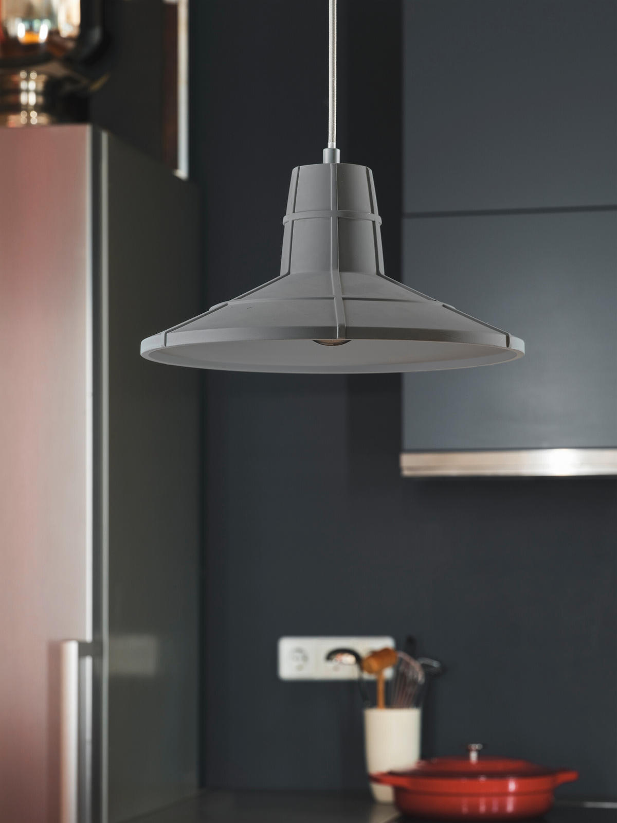 PENDELLEUCHTE 32,5/121,5 cm   - Dunkelgrau, KONVENTIONELL, Stein/Metall (32,5/121,5cm) - Ledvance