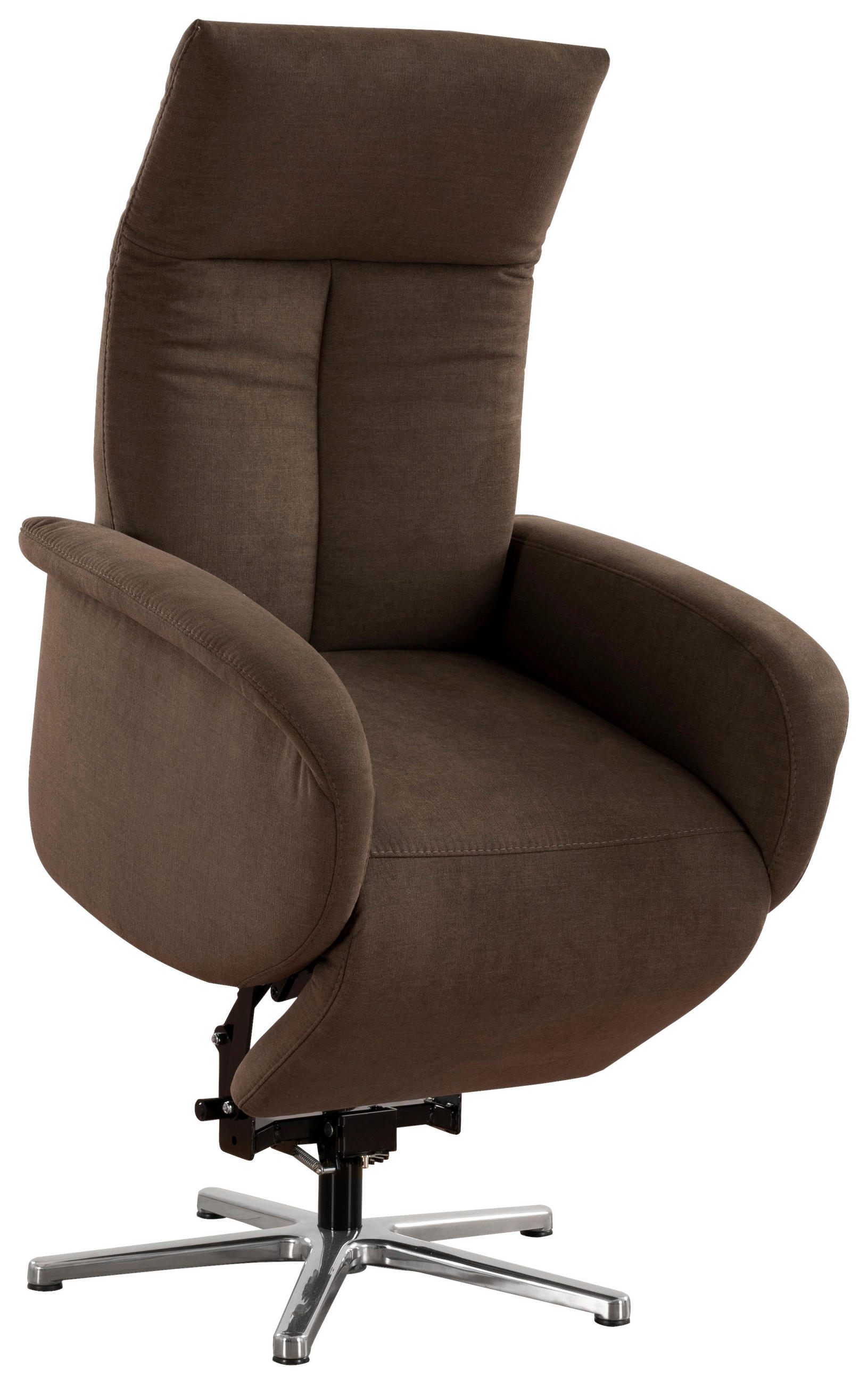 DREHSTUHL Flachgewebe Dunkelbraun  - Chromfarben/Dunkelbraun, KONVENTIONELL, Textil/Metall (75/112/82cm) - Sit & More