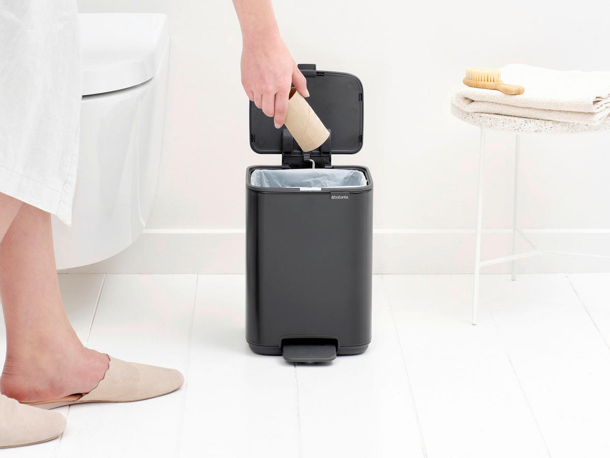 KANTA SA PAPUČICOM  4 l   - crna/antracit, Konvencionalno, metal/plastika (20/26,8/20,5cm) - Brabantia