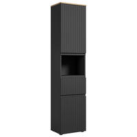 HOCHSCHRANK 40/181/31 cm  - Eichefarben/Schwarz, Modern, Holzwerkstoff/Kunststoff (40/181/31cm) - MID.YOU