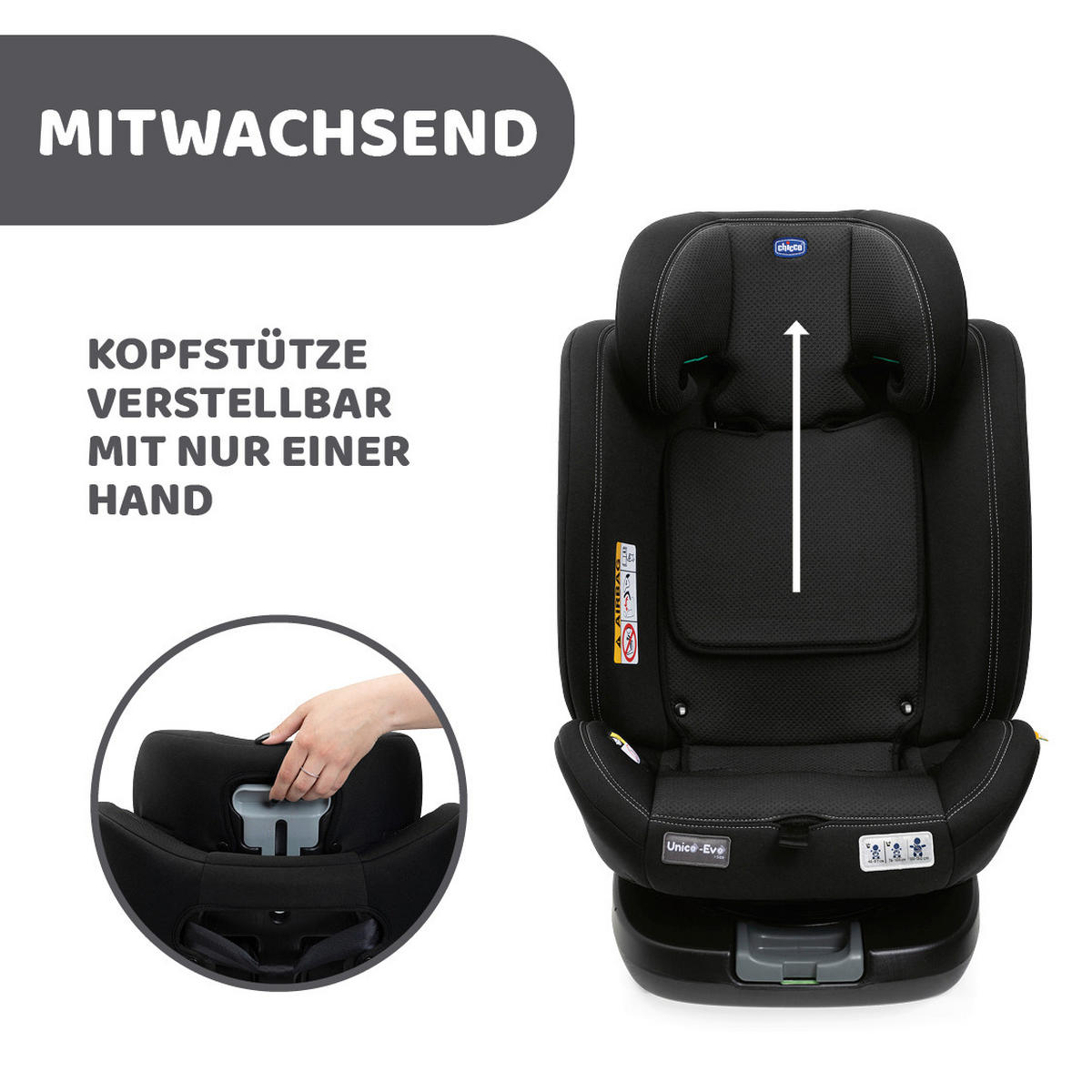 KINDERAUTOSITZ UNICO EVO I-SIZ   - Schwarz, Basics (46/54/69/44cm) - Chicco