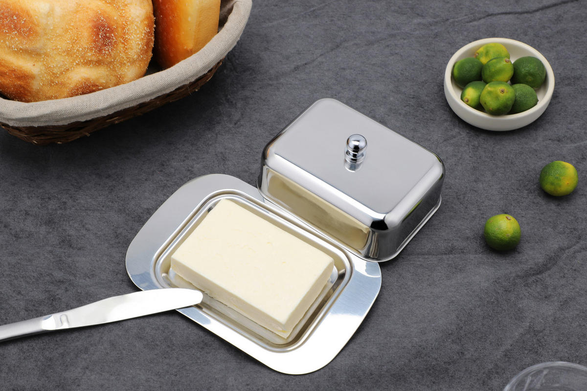 BUTTERDOSE Metall  - Silberfarben, Design, Metall (18,5/12,2/7cm) - Echtwerk