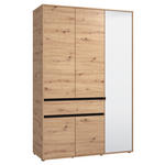 DREHTÜRENSCHRANK 5-türig Schwarz, Eiche Artisan  - Schwarz/Eiche Artisan, Basics, Glas/Holzwerkstoff (138/210,5/54cm) - Xora