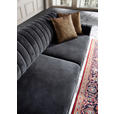 BIGSOFA in Samt Schwarz  - Goldfarben/Schwarz, Trend, Textil/Metall (235/90/100cm) - Carryhome