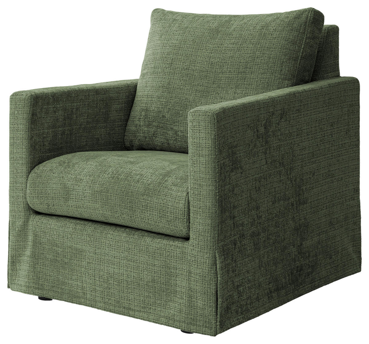 SESSEL in Chenille Grün  - Schwarz/Grün, Design, Kunststoff/Textil (84/89/95cm) - P & B