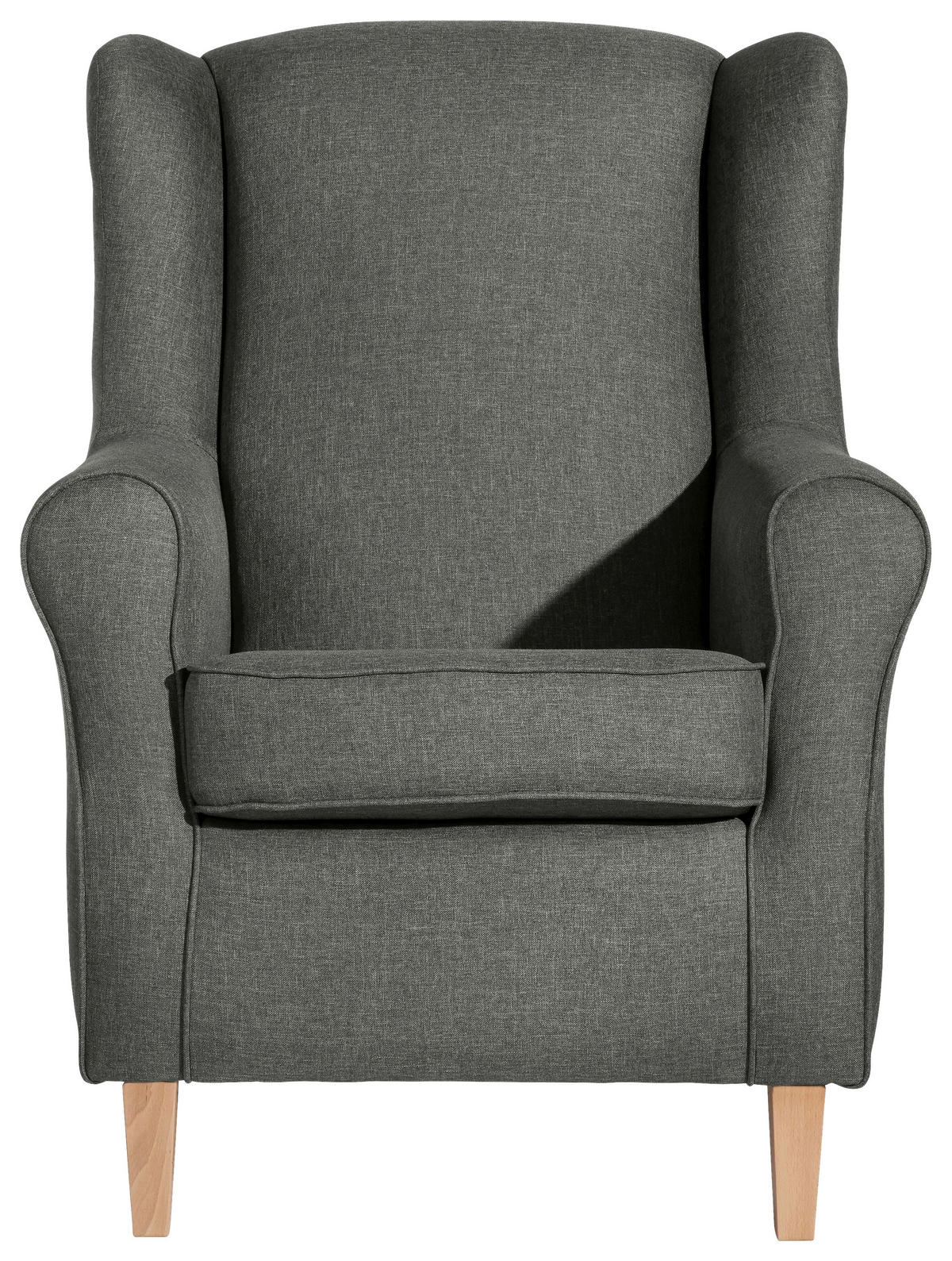 OHRENSESSEL in Batist Anthrazit  - Anthrazit/Buchefarben, Modern, Textil (77/103/86cm) - Max Winzer