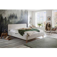 POLSTERBETT 180/200 cm,  in Beige, gepolstertes Kopfteil,  - Eichefarben/Beige, Design, Holz/Textil (180/200cm) - Xora