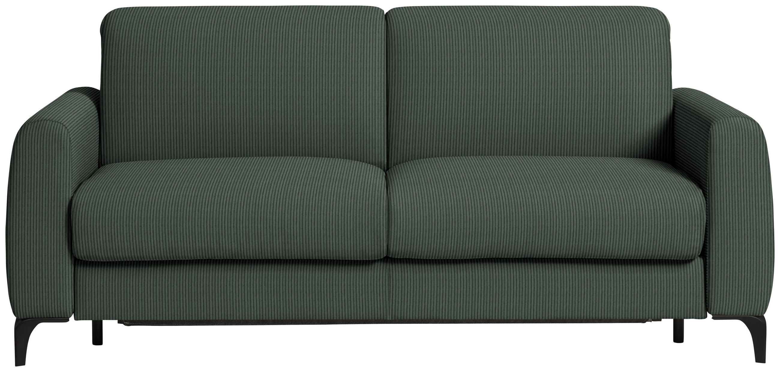 SCHLAFSOFA Cord Waldgrün  - Waldgrün/Schwarz, Konventionell, Holz/Textil (203/88/102cm) - Novel