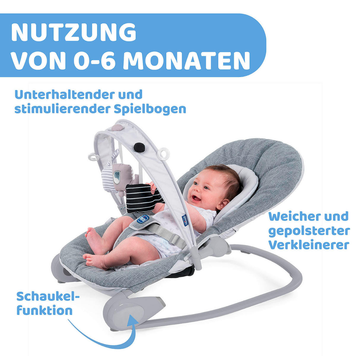 SCHAUKELWIPPE  - Grau, Basics, Textil (47/78/46/62cm) - Chicco