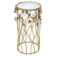 BEISTELLTISCH 30/30/60 cm Goldfarben rund  - Goldfarben, Design, Glas/Metall (30/30/60cm) - MID.YOU