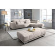 ECKSOFA in Mikrofaser Ecru  - Chromfarben/Ecru, Design, Textil/Metall (301/207cm) - Xora