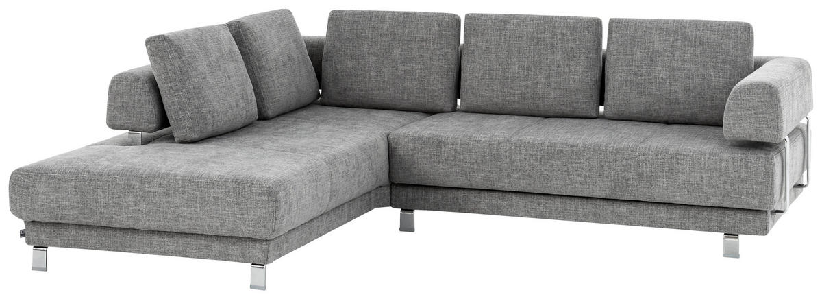 ECKSOFA in Chenille Graphitfarben  - Graphitfarben, Design, Textil/Metall (235/277cm)