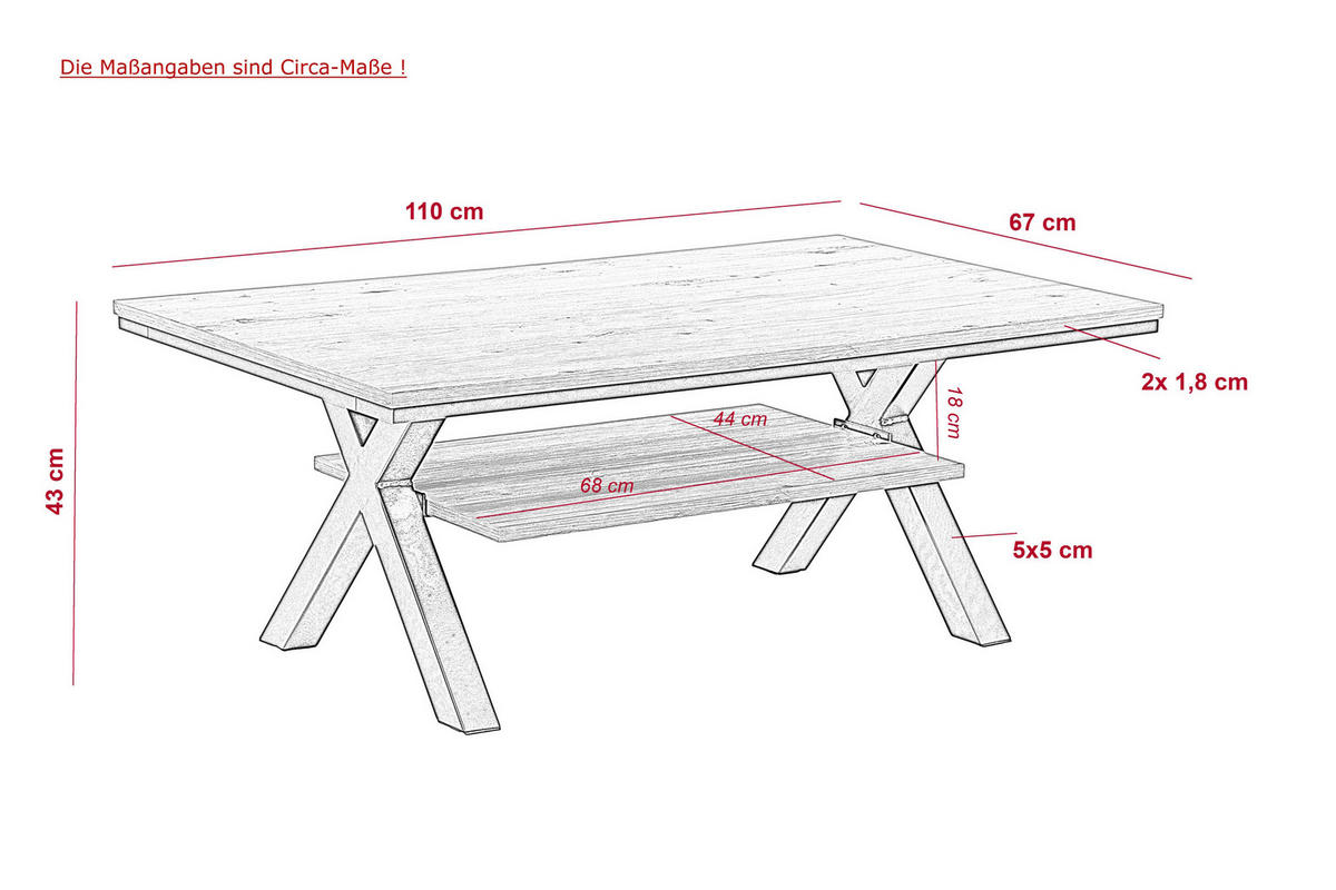 COUCHTISCH 110/67/43 cm rechteckig Schwarz, Eiche Artisan  - Schwarz/Eiche Artisan, KONVENTIONELL, Holzwerkstoff/Metall (110/67/43cm) - Boxxx