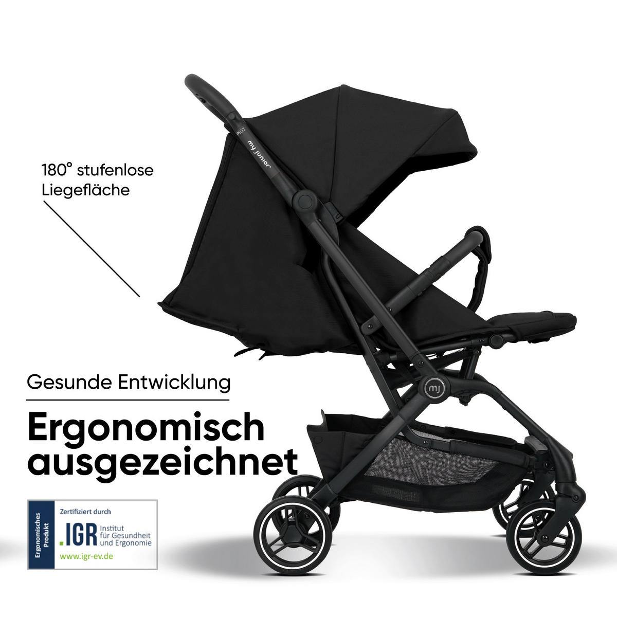 BUGGY PICO3  - Schwarz, Basics, Textil/Metall (94.5/44/105.5cm) - My Junior