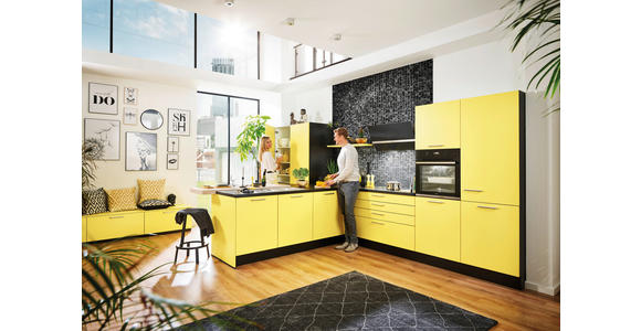 EINBAUKÜCHE   - Gelb, Design, Holzwerkstoff - Novel