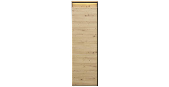 GARDEROBENSCHRANK 60/200/38 cm  - Schwarz/Eiche Artisan, Design, Holzwerkstoff (60/200/38cm) - Voleo