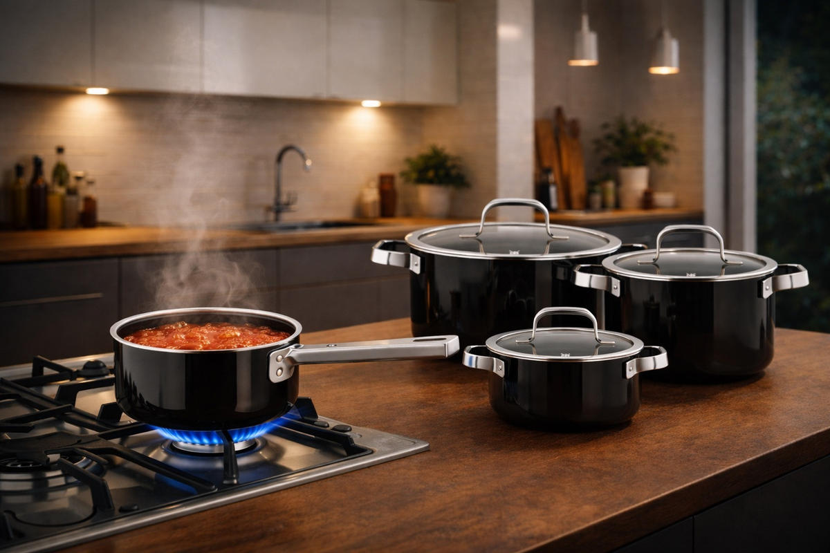 SET ŠERPI Fusiontec Mineral Pro  4 dela  - crna visoki sjaj, Osnovno, metal - WMF