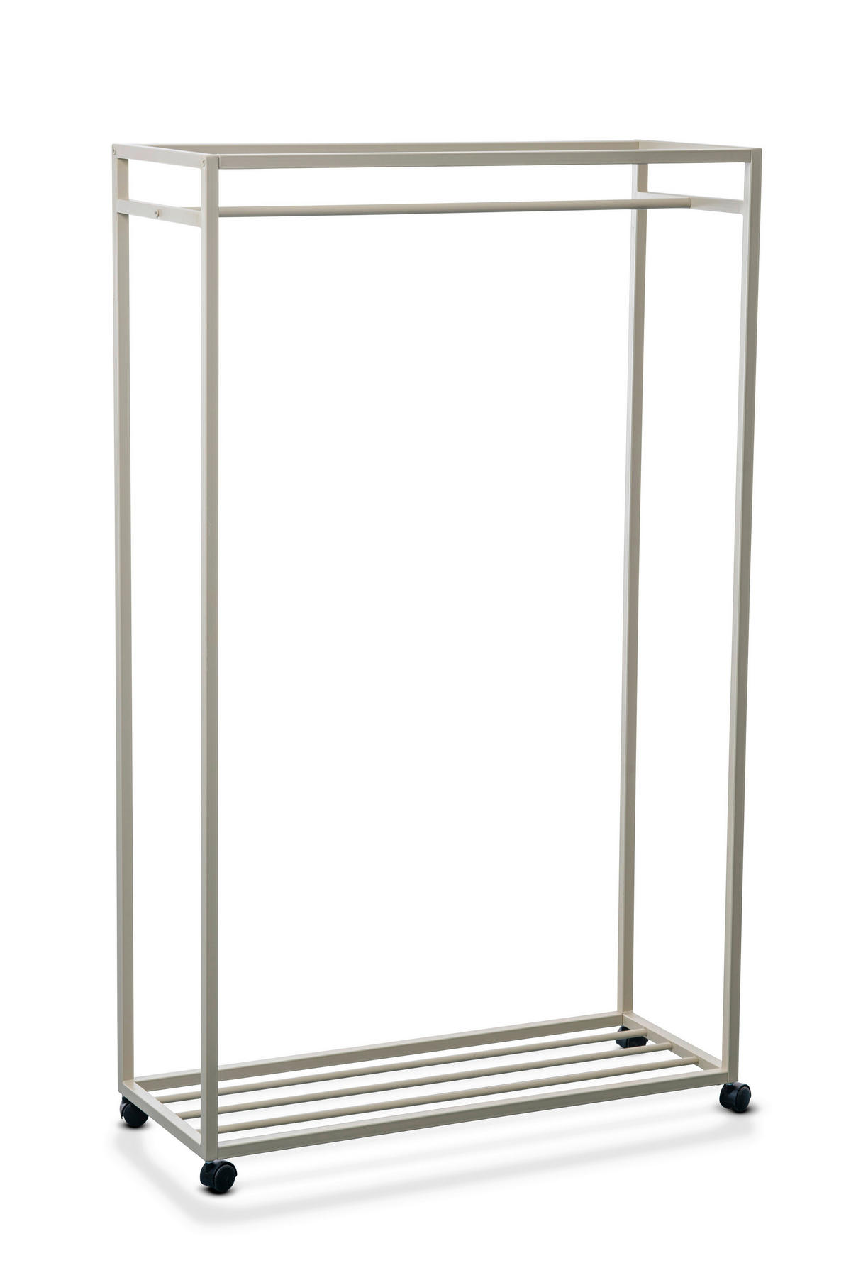 POJÍZDNÝ ŠATNÍ STOJAN - krémová, Basics, kov/plast (90/150/35cm)