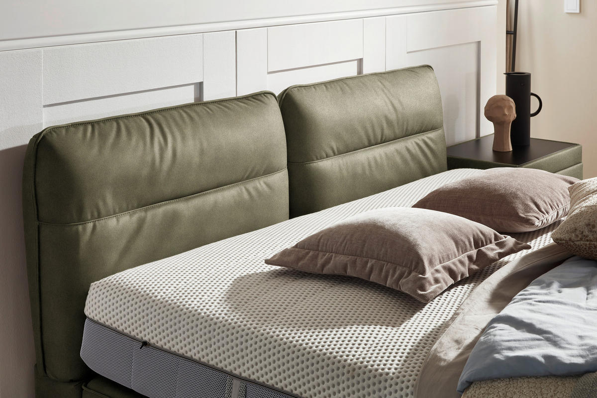 BOXSPRINGBETT 160/200 cm  in Grün  - Schwarz/Grün, Design, Textil/Metall (160/200cm) - Johann Jakob