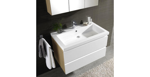 BADEZIMMER in 85 cm - Weiß, Design, Glas/Holzwerkstoff (85cm) - Novel