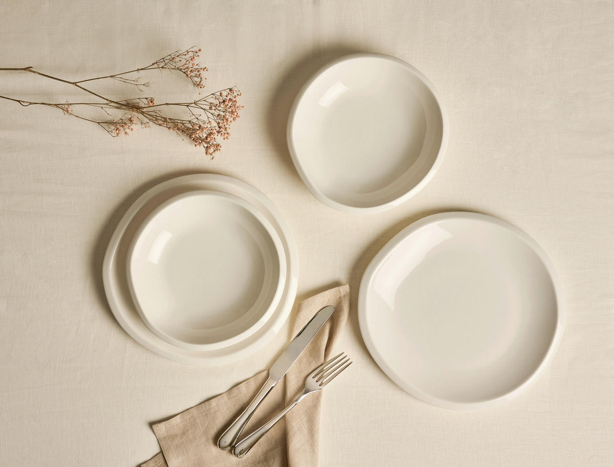 JÍDELNÍ SOUPRAVA porcelán keramika  - bílá, Trend, keramika - Dieter Knoll