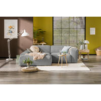 ECKSOFA in Cord Hellgrau  - Hellgrau/Schwarz, Design, Kunststoff/Textil (170/252cm) - MID.YOU