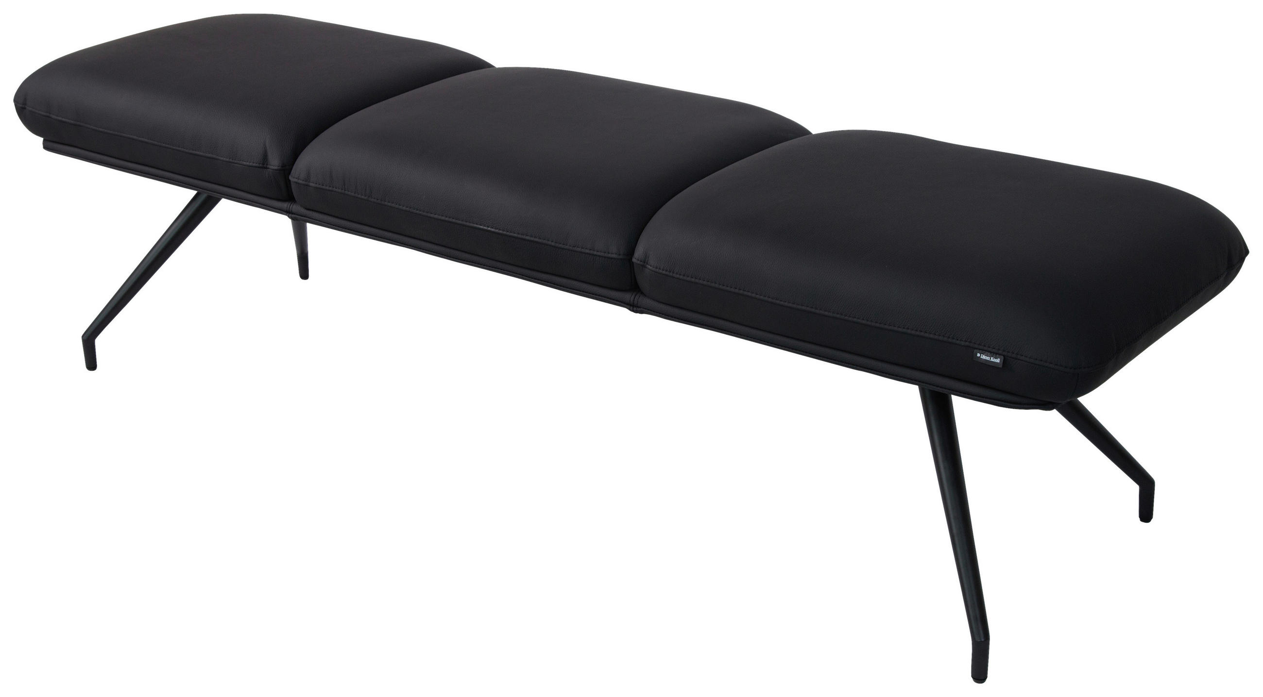 SITZBANK 180/49,5/50 cm  in Schwarz  - Schwarz, Design, Leder/Metall (180/49,5/50cm) - Dieter Knoll
