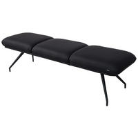 SITZBANK 180/49,5/50 cm  in Schwarz  - Schwarz, Design, Leder/Metall (180/49,5/50cm) - Dieter Knoll