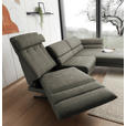 ECKSOFA in Flachgewebe Grün  279-327/176-217 cm  - Schwarz/Grün, Design, Textil/Metall (279-327/176-217cm) - Dieter Knoll
