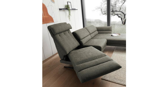 ECKSOFA in Flachgewebe Grün 279-327/176-217 cm - Schwarz/Grün, Design, Textil/Metall (279-327/176-217cm) - Dieter Knoll