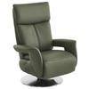 RELAXSESSEL in Leder Grün  - Edelstahlfarben/Grün, Design, Leder/Metall (78/112/85cm) - Cantus