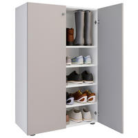 SCHUHSCHRANK Lona  in 70/110/39 cm  - Silberfarben/Schwarz, Design, Holzwerkstoff/Kunststoff (70/110/39cm) - MID.YOU