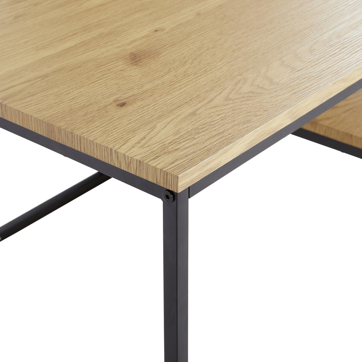 Couchtisch Sun in Metall, Holzwerkstoff 110/60/45 cm  - Eichefarben/Schwarz, Modern, Holzwerkstoff/Metall (110/60/45cm) - MID.YOU