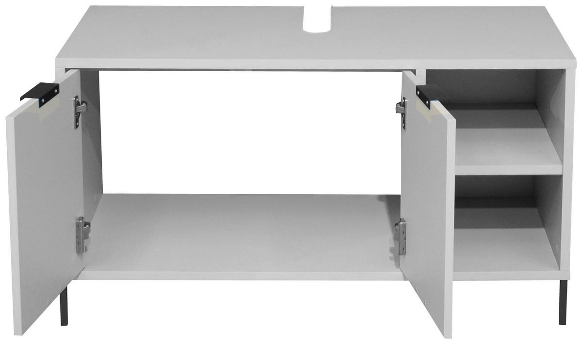 WASCHBECKENUNTERSCHRANK 71/58/45 cm  - Schwarz/Grau, MODERN, Holzwerkstoff/Metall (71/58/45cm) - Livetastic