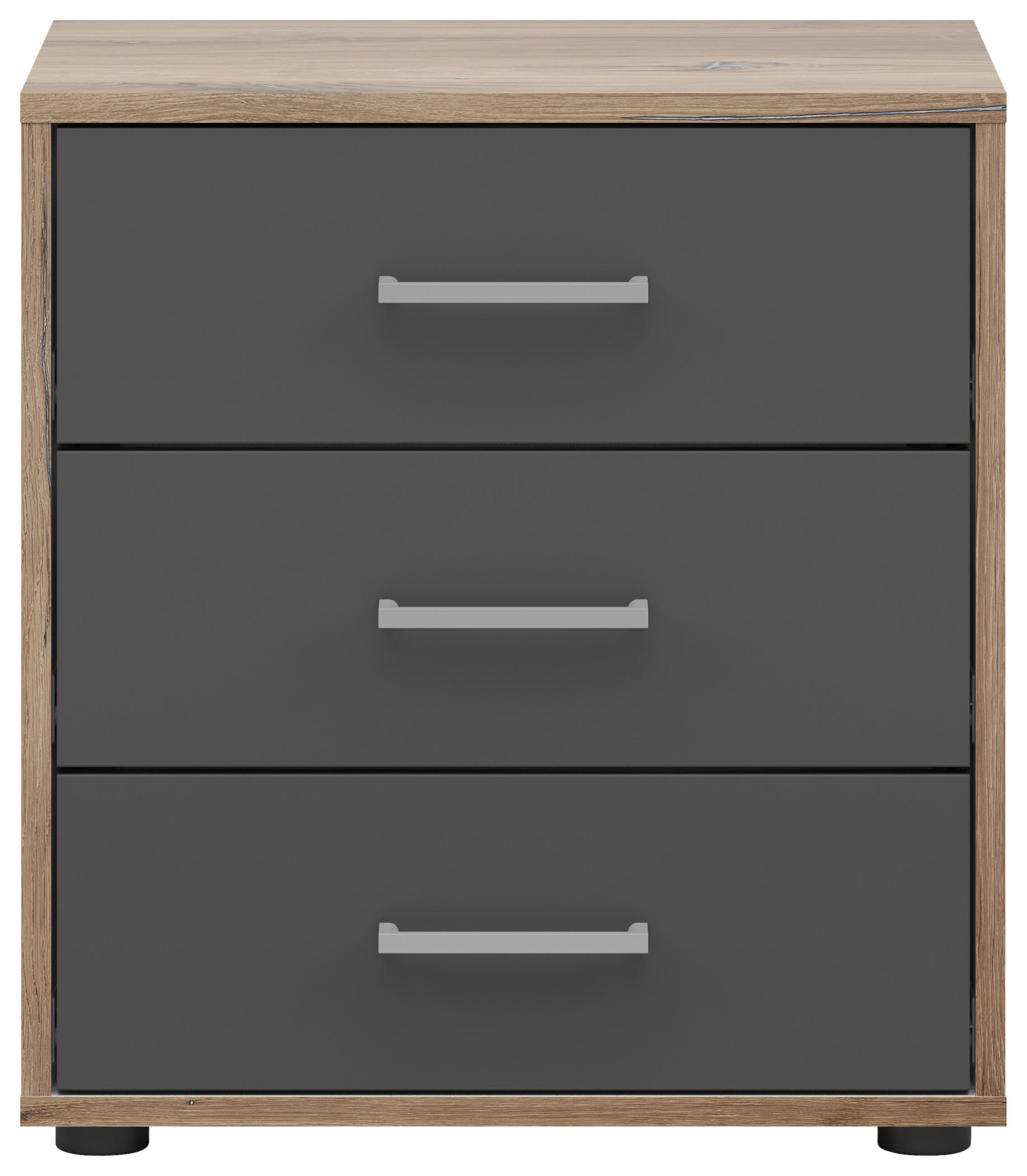 NACHTSCHRANK  - Eichefarben/Anthrazit, Basics, Holzwerkstoff/Kunststoff (50/54/35cm)