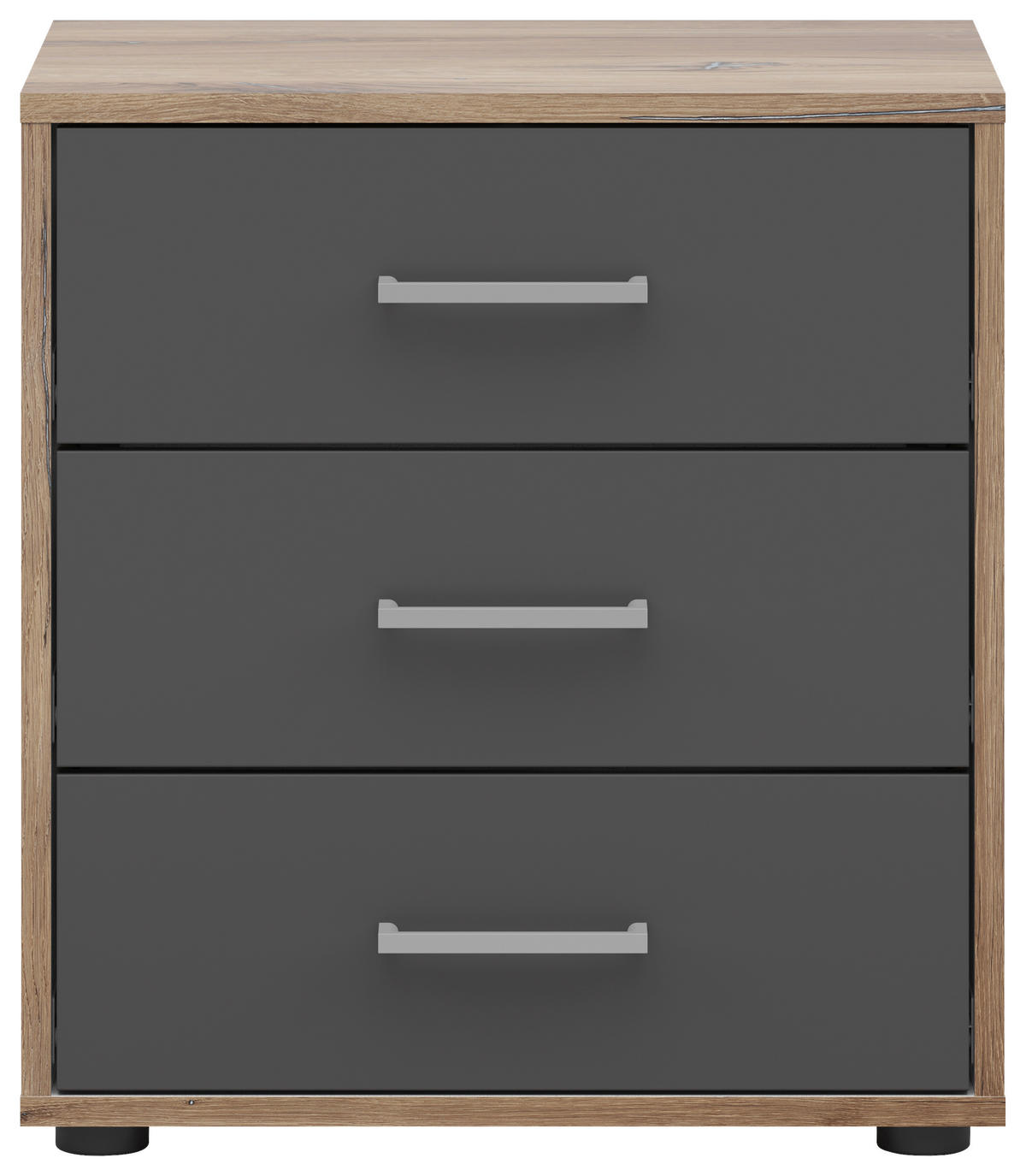 NACHTSCHRANK  - Eichefarben/Anthrazit, Basics, Holzwerkstoff/Kunststoff (50/54/35cm)