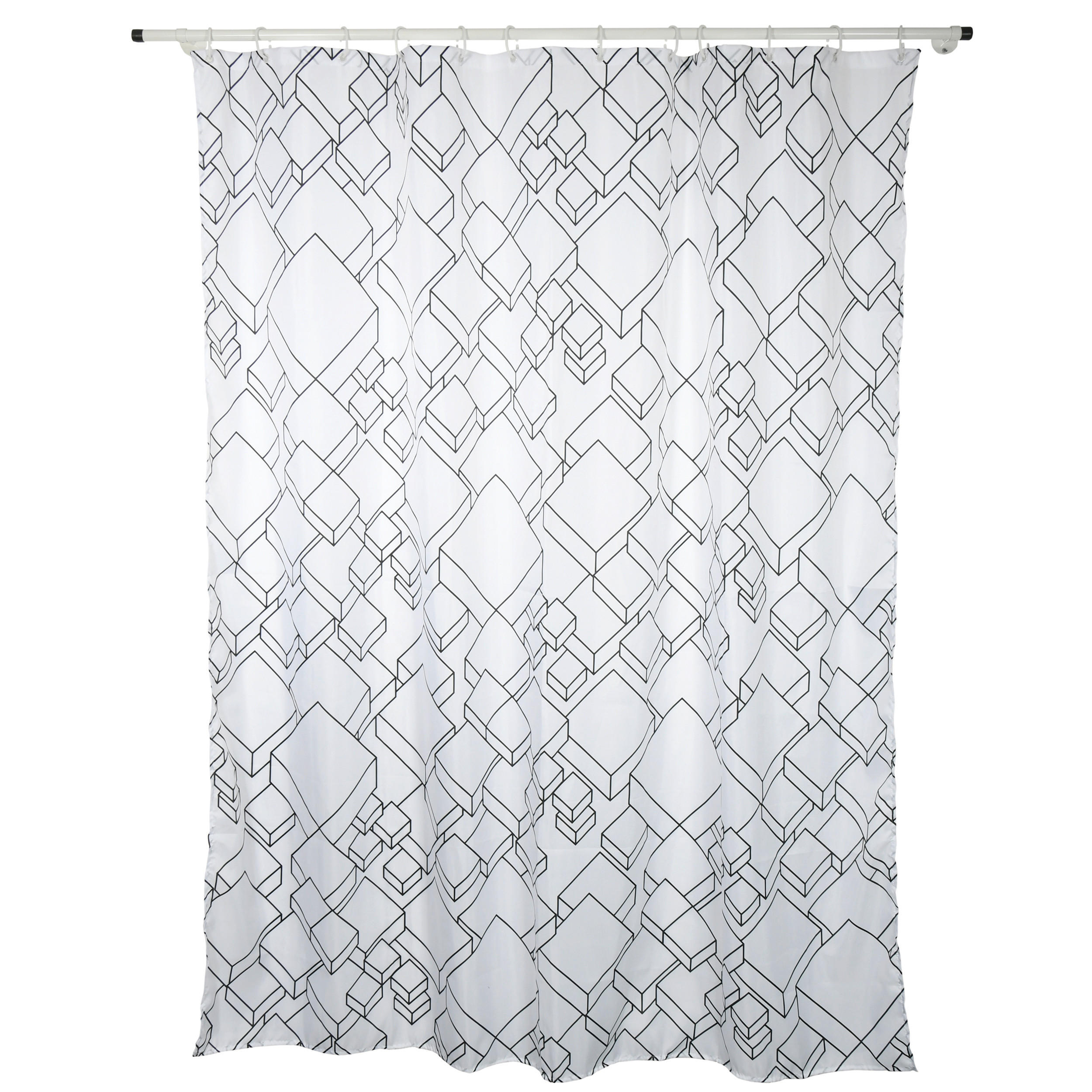 DUSCHVORHANG PEER 180/200 cm  - Weiß, Basics, Textil (180/200cm) - Spirella