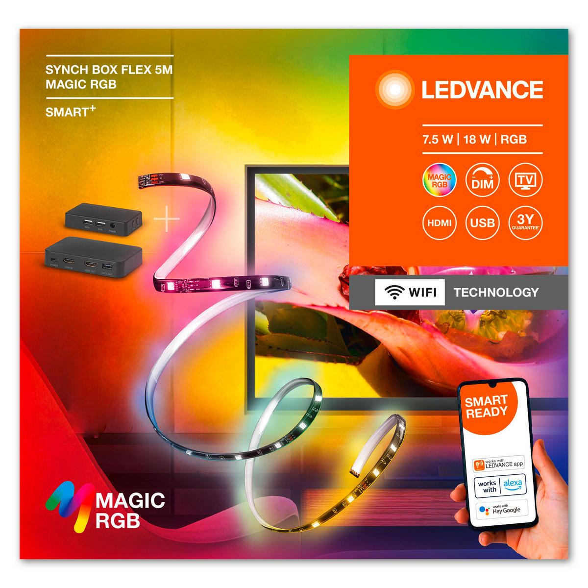 LED-STRIP Smart Wifi Synch Box Flex 434/1/0,3 cm   - Schwarz, Basics, Kunststoff (434/1/0,3cm) - Ledvance