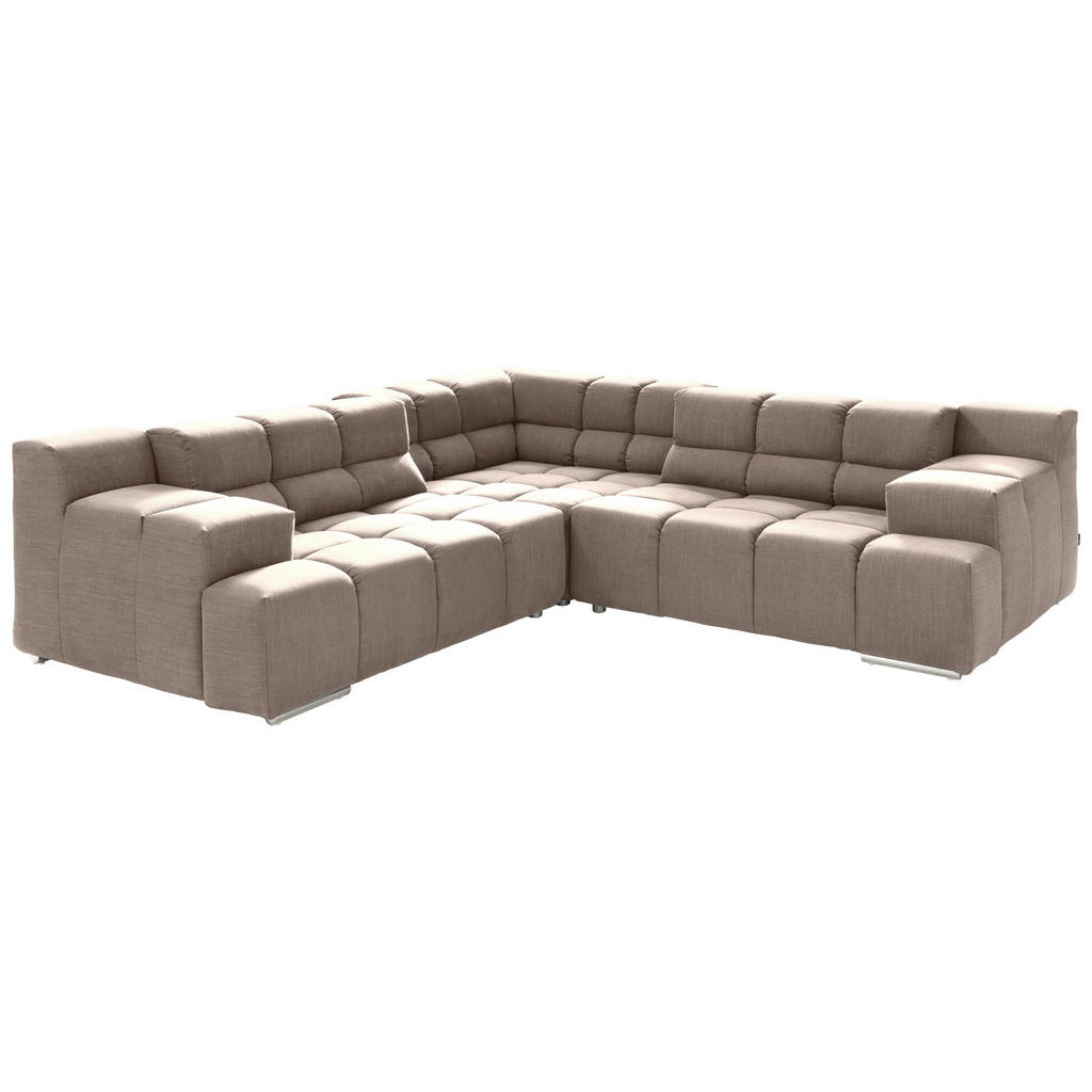 Thumbnail - Designwerk Ecksofa, Hellbraun, Textil, 4-Sitzer, L-Form, 257x257 cm, Made in EU, Wohnzimmer, Sofas & Couches, Wohnlandsc...