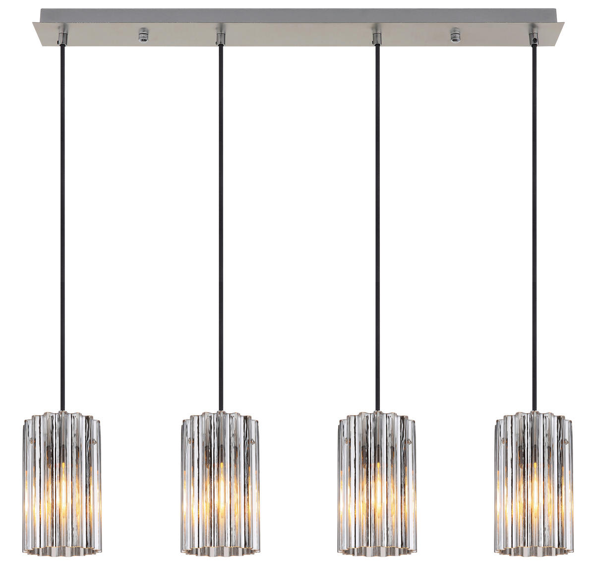 HÄNGELEUCHTE 80/11,5/120 cm    - Klar/Schwarz, Design, Glas/Kunststoff (80/11,5/120cm) - Globo
