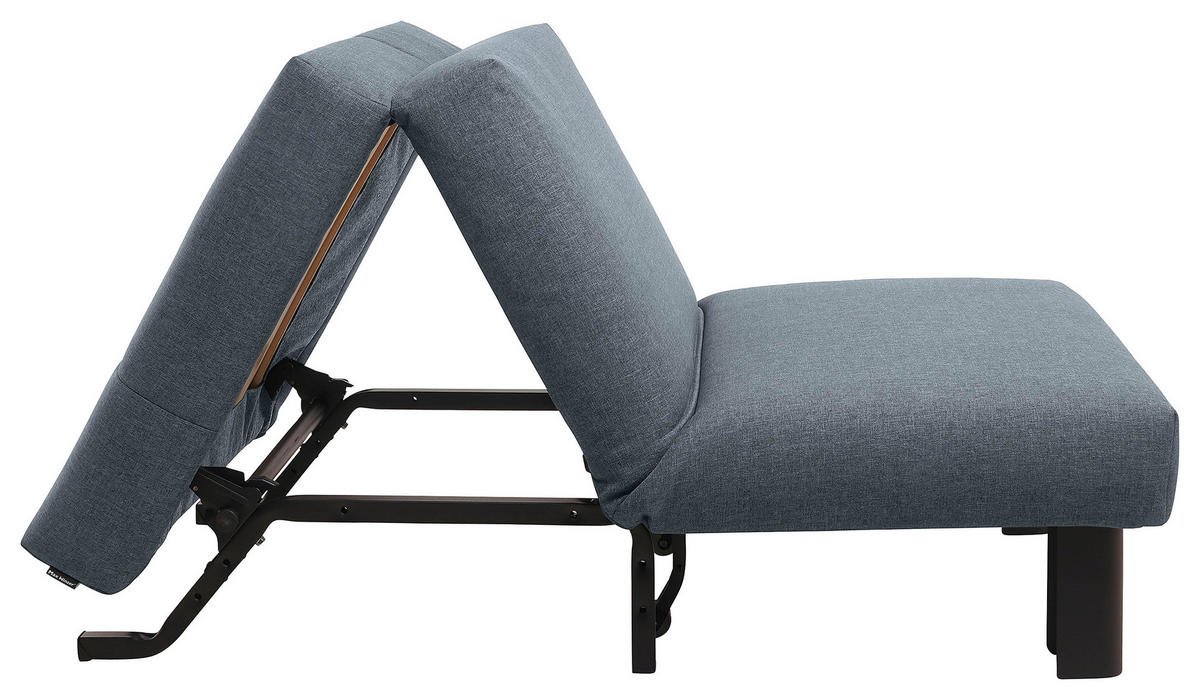 SCHLAFSESSEL in Flachgewebe Grau  - Schwarz/Grau, Design, Textil/Metall (85/85/100cm) - Max Winzer