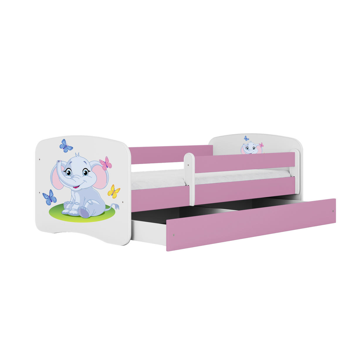 KINDER-/JUNIORBETT 80/160 cm  in Weiß, Pink  - Pink/Birkefarben, MODERN, Holz/Holzwerkstoff (80/160cm) - MID.YOU