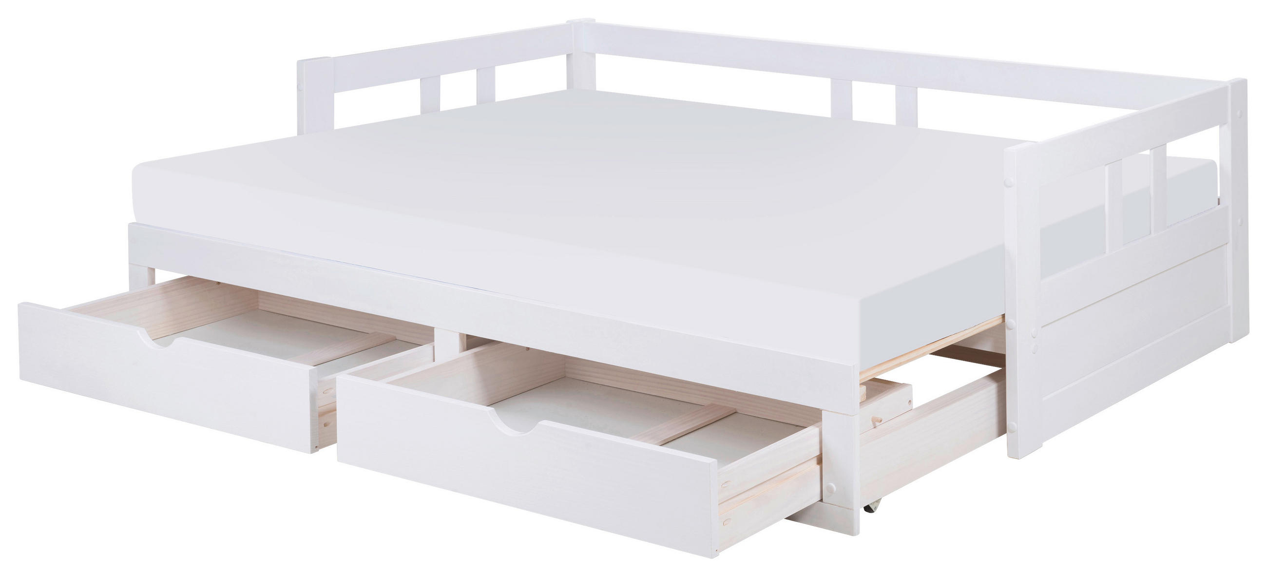LIT GIGOGNE 90/200 cm  in Weiss  - Weiss/Naturfarben, Romantik / Landhaus, Holz/Holzwerkstoff (90/200cm) - MID.YOU