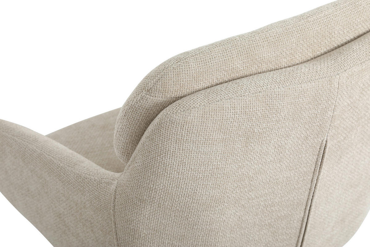DREHSTUHL  in Chenille Schwarz, Beige  - Beige/Schwarz, MODERN, Textil/Metall (58/79/89/59cm) - Livetastic