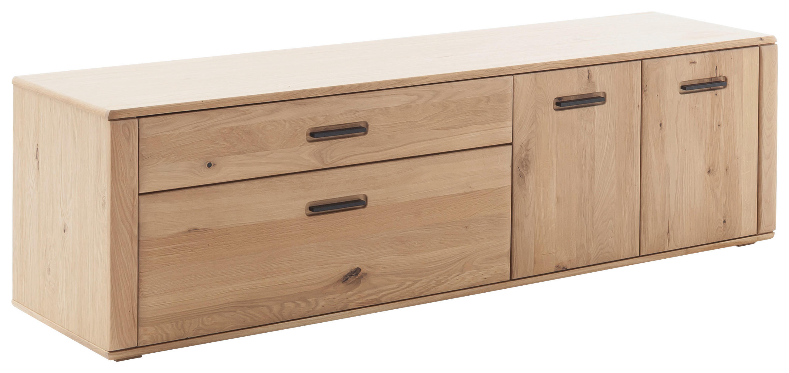 COMODĂ JOASĂ 194/56/50 cm  - culoare lemn stejar/antracit, Konventionell, metal/lemn (194/56/50cm) - Linea Natura