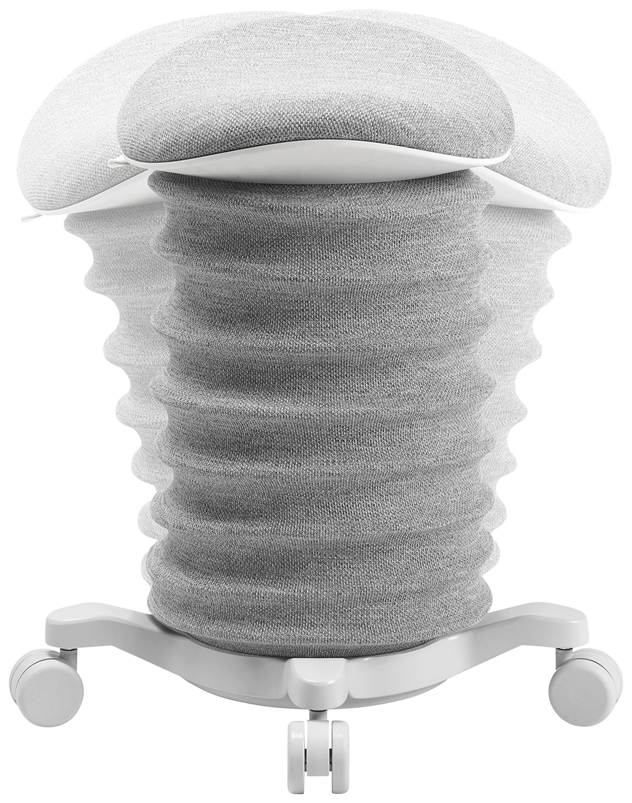 BÜROHOCKER Weiß, Hellgrau  - Hellgrau/Weiß, Design, Kunststoff/Textil (37,5/58-70/36cm) - Topstar