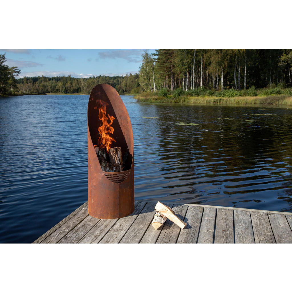 Thumbnail - Gardenson Feuerkorb, Dunkelorange, Metall, zylindrisch, 37x100x37 cm, hitzebeständig, Freizeit, Campingzubehör, Feuersch...