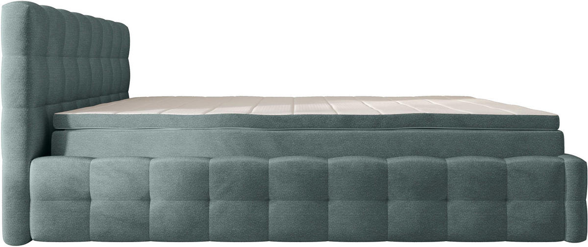 POLSTERBETT 140/200 cm,  in Grau, Matratze, gepolstertes Kopfteil, Lattenrost, Bettkasten, Topper, H3 + H3 = fest  - Schwarz/Weiß, MODERN, Holz/Kunststoff (140/200cm) - Chameo