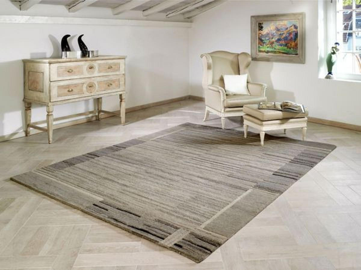 WOLLTEPPICH 70/140 cm Savana Kite Grau, Beige  - Beige/Grau, Basics, Textil (70/140cm) - Cazaris